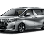 Toyota Alphard abu-abu tampak samping untuk layanan sewa mobil premium Jakarta dengan driver profesional