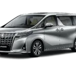 Toyota Alphard abu-abu tampak samping untuk layanan sewa mobil premium Jakarta dengan driver profesional